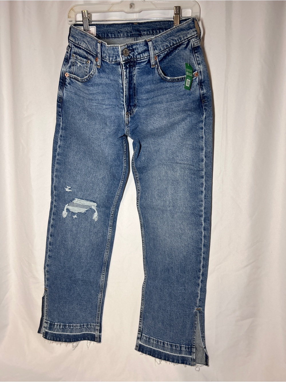 Gap 90s Loose Mid Rise Jeans Womens 27/4P NWT Distressed Raw Hem Denim